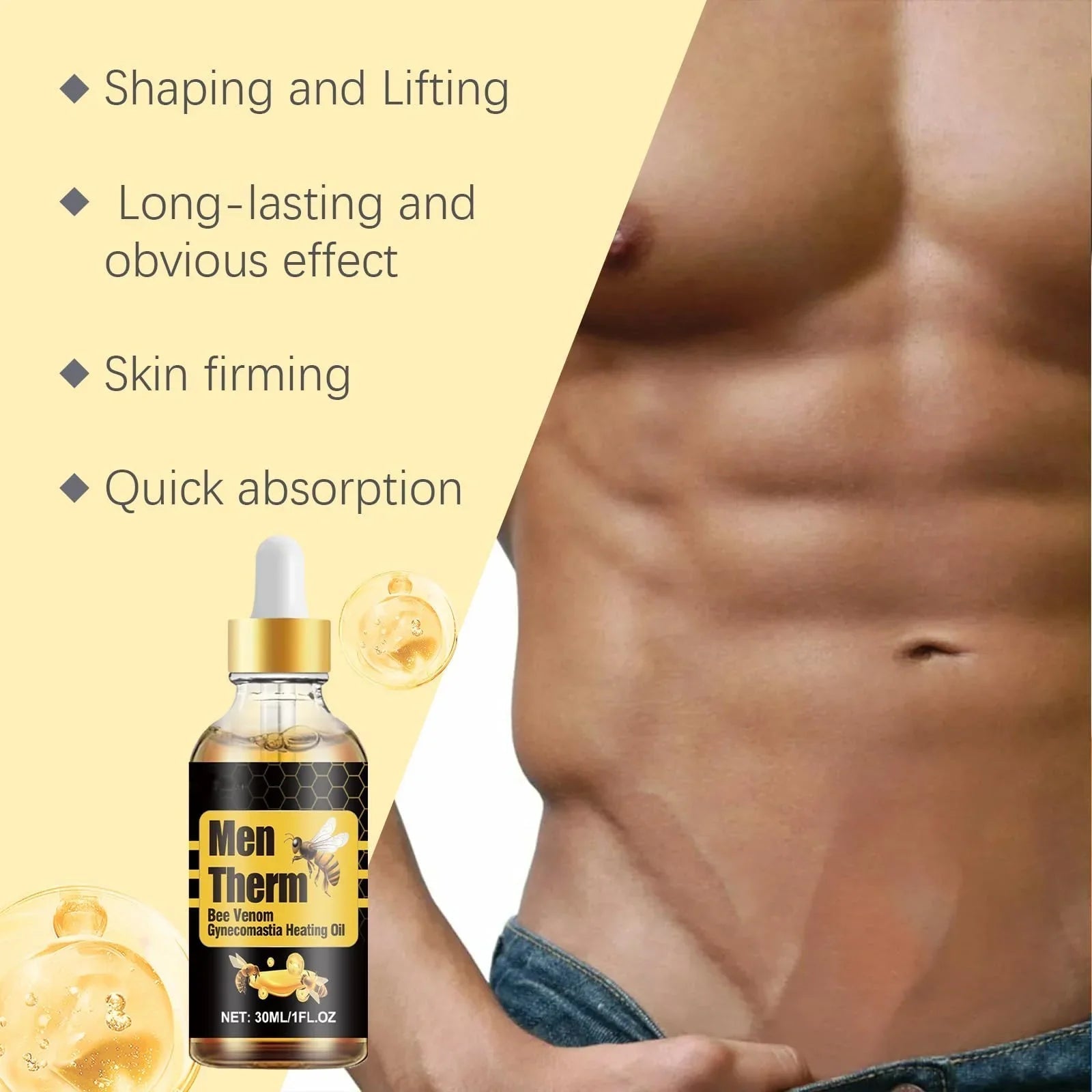 Chest Fat Bee Venom Gynecomastia Heating Oil - Trends Nest