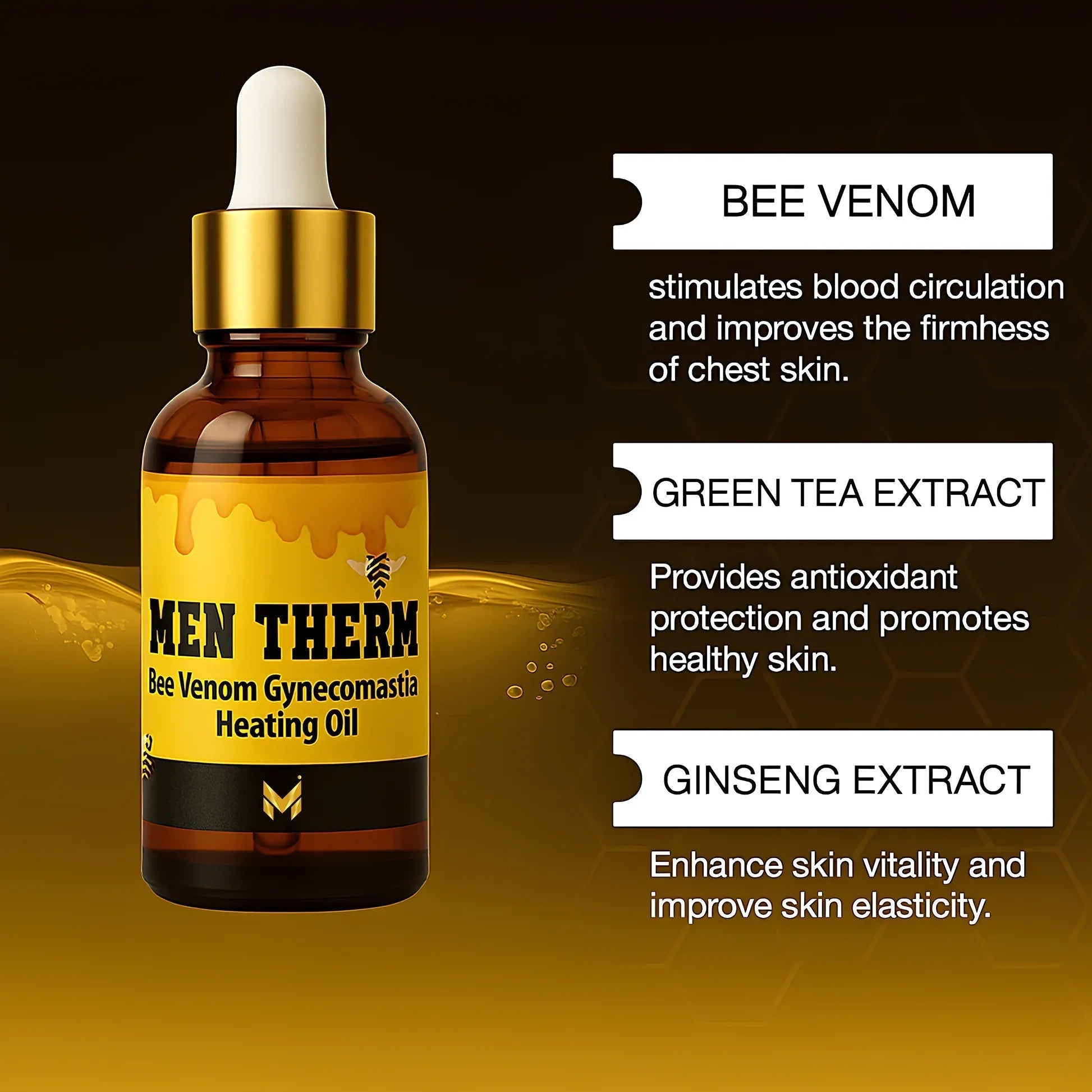 Chest Fat Bee Venom Gynecomastia Heating Oil - Trends Nest